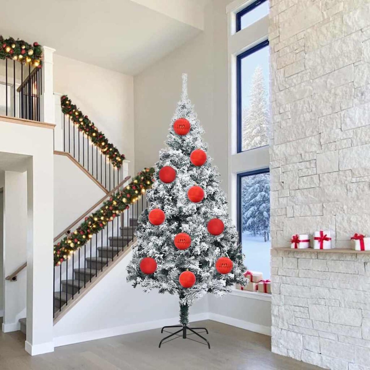 vidaXL Zestaw Bombek Choinkowych 3 pcs Czerwony