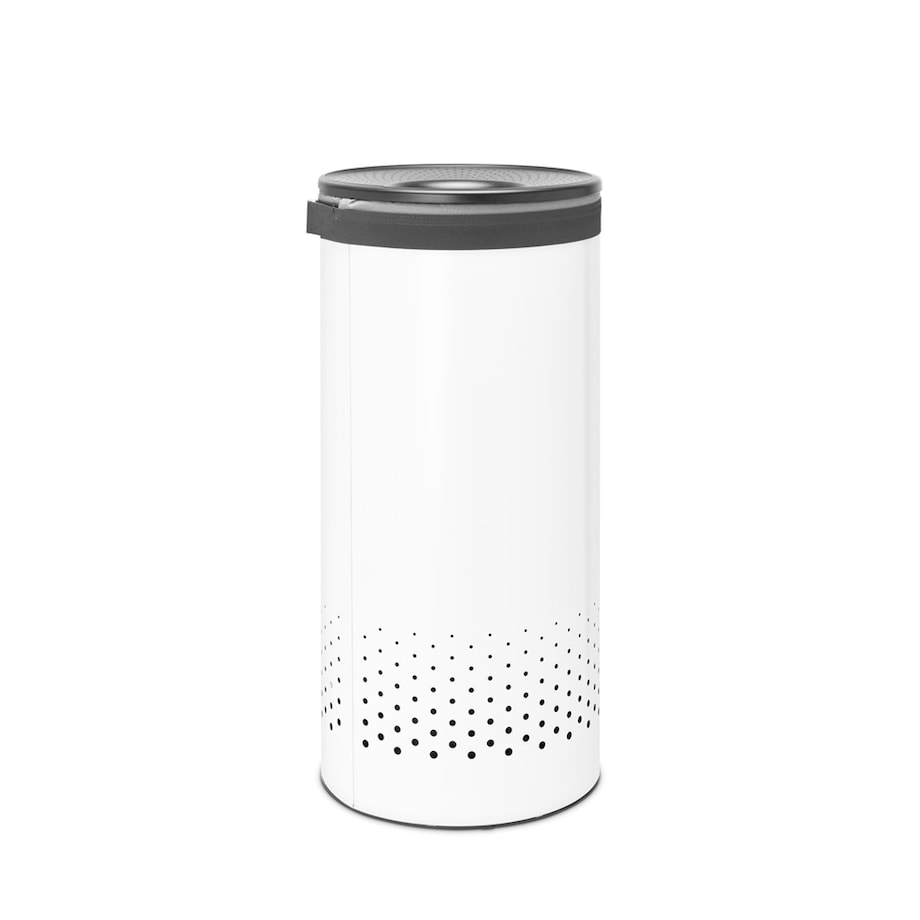 Kosz na pranie 35l z pokrywą biały 304866