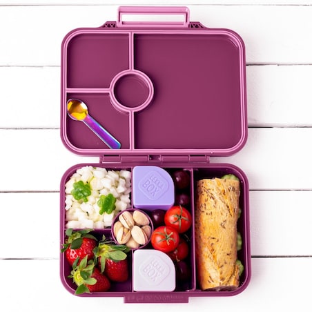 LEKKABOX CLASSIC śniadaniówka z przegródkami, Plum