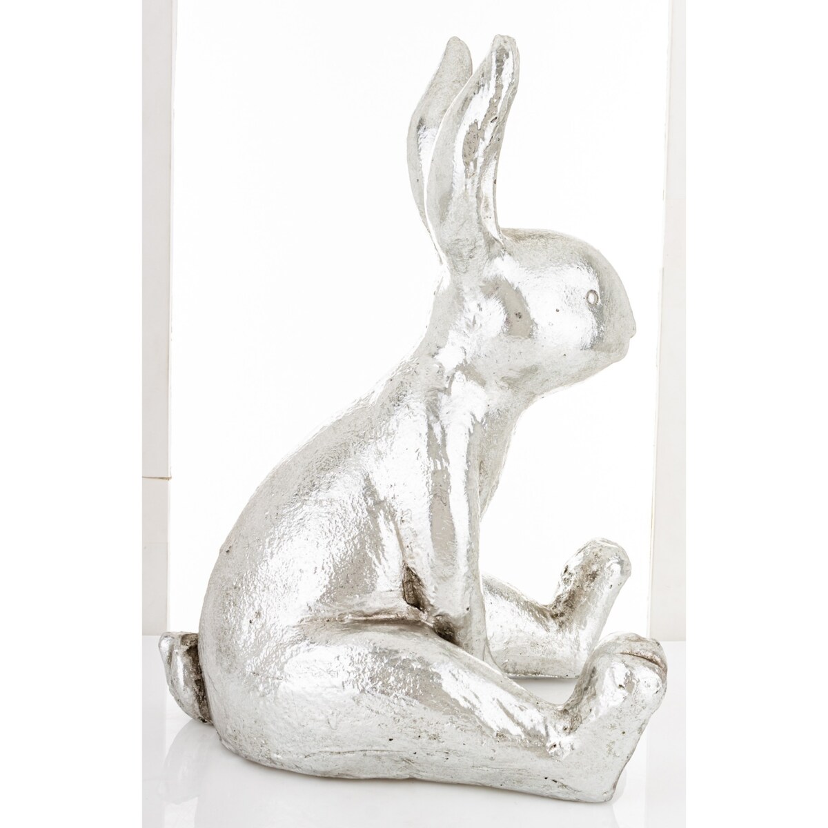 Dekoracja - króliczek 39,5x26,5x30 cm WITEK srebrny