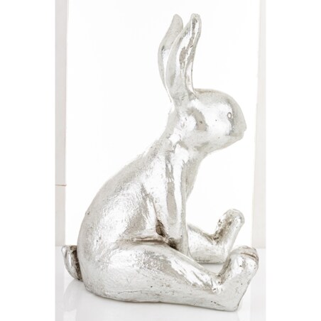 Dekoracja - króliczek 39,5x26,5x30 cm WITEK srebrny