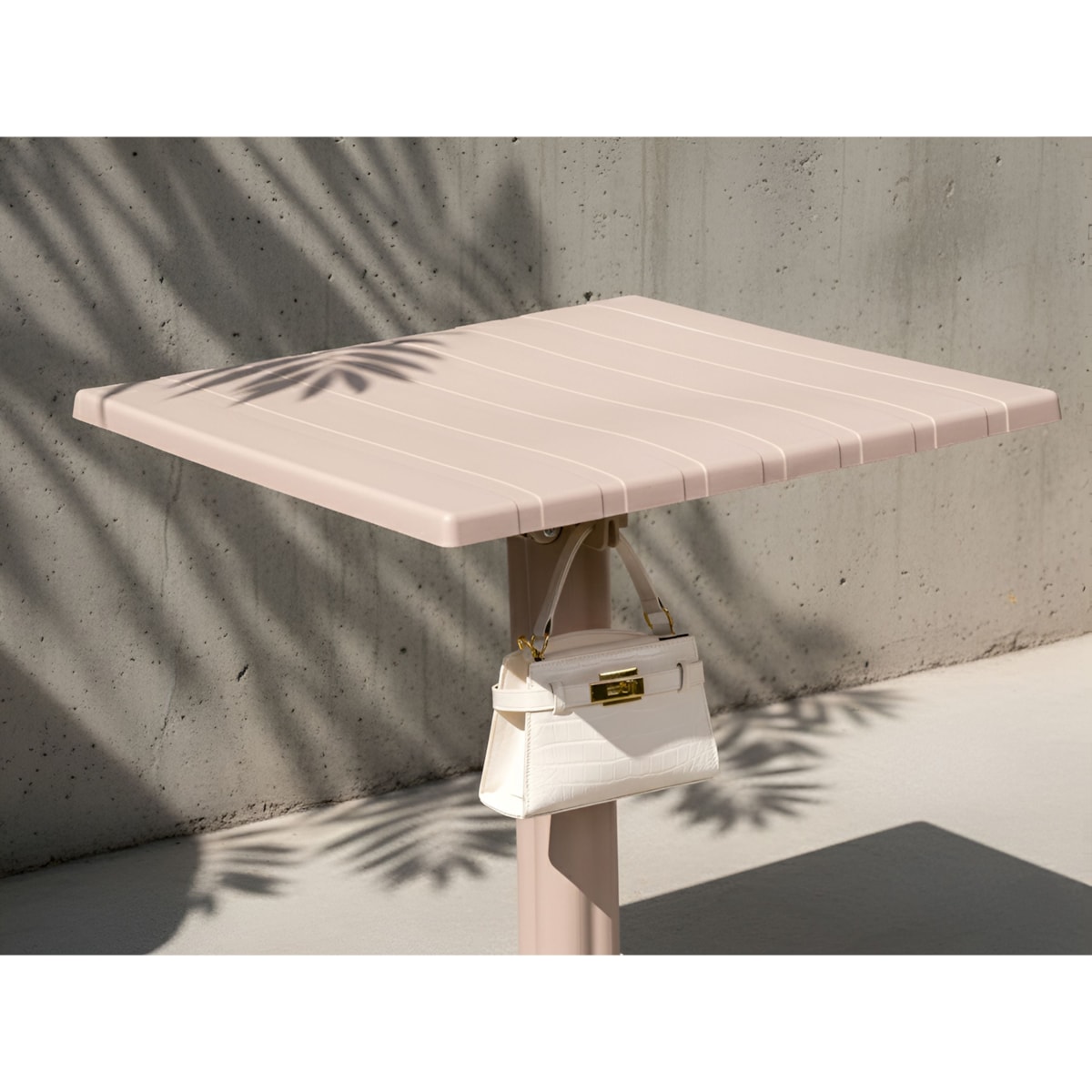 Stolik ogrodowy barowy LEMNOS 60 cm 60 cm Beżowy