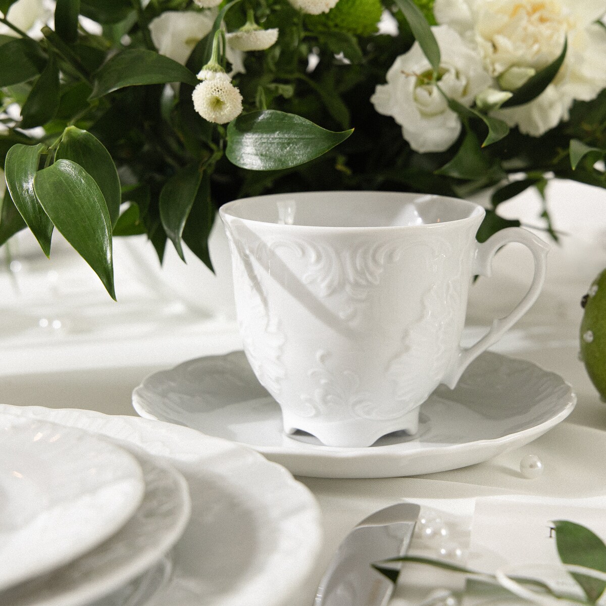 Konsimo ROCOCO MARIA Filiżanka do herbaty ze spodkiem 2 szt.