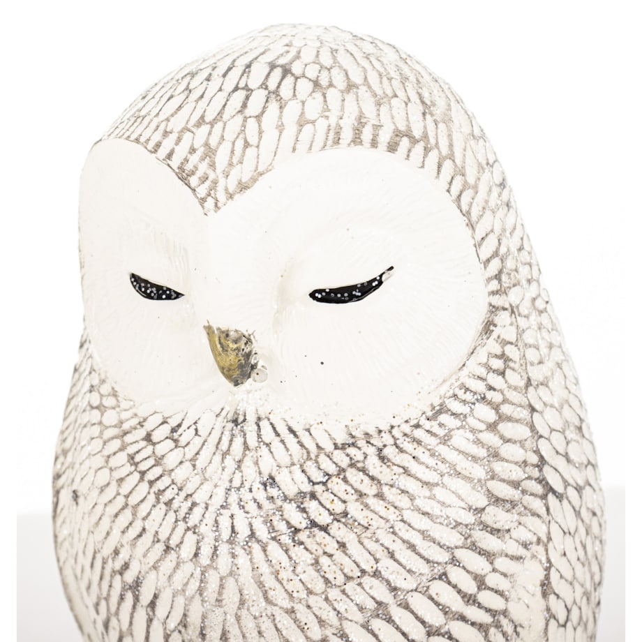 Dekoracja - biała sowa 21x10,5x12 cm NOCTUA-3