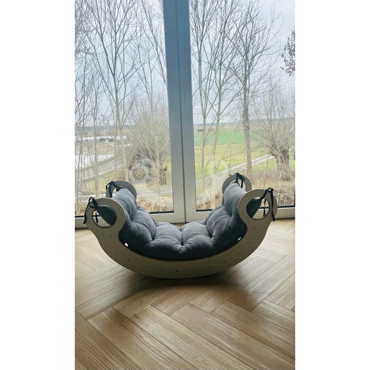 Deska do balansowania Montessori + Poduszka Grafit CERTYFIKOWANA