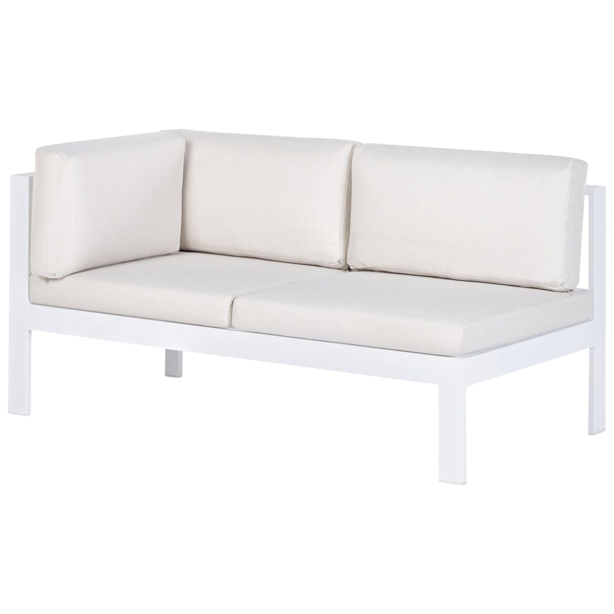 Narożnik ogrodowy ze stolikiem dla 5 osób MESSINA Lewostronny Metal Złamana biel