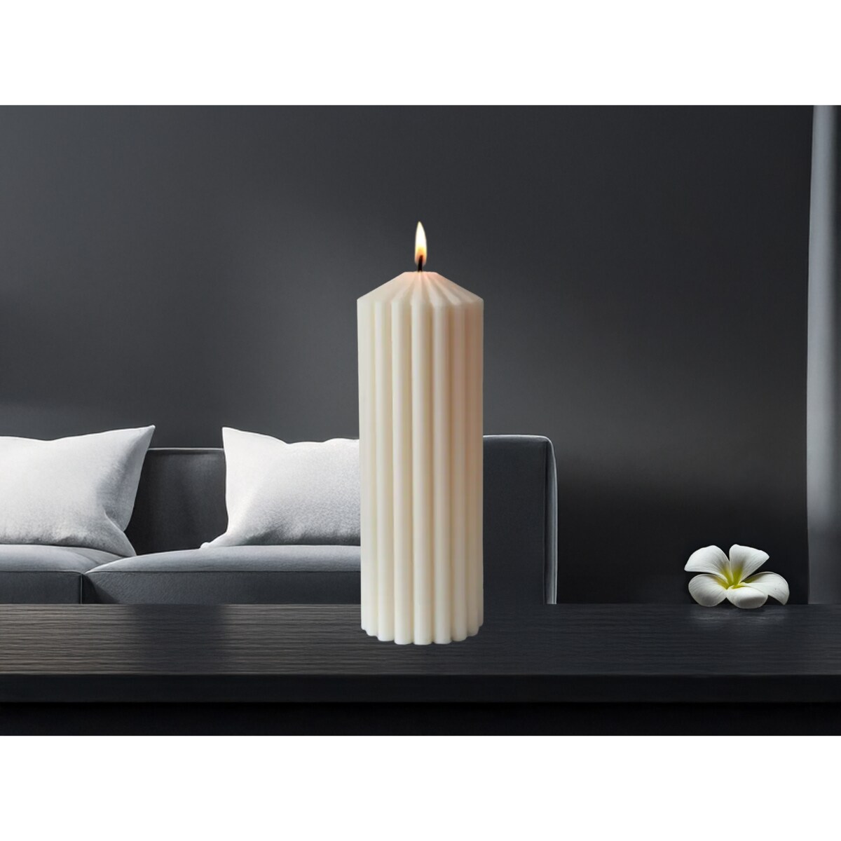 Świeca sojowa dekoracyjna Lamele duża