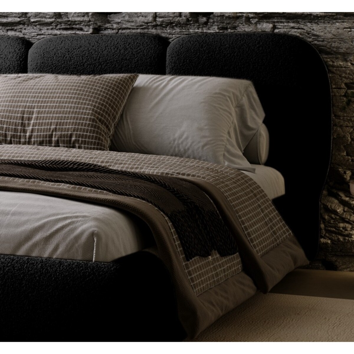 Łóżko tapicerowane 140x200 ROZA z pojemnikiem na pościel czarne