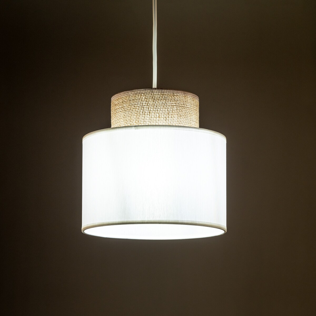 Lampa wisząca TK Lighting DUO WHITE JUTA 10078 biała E27 regulowana do salonu jadalni sypialni