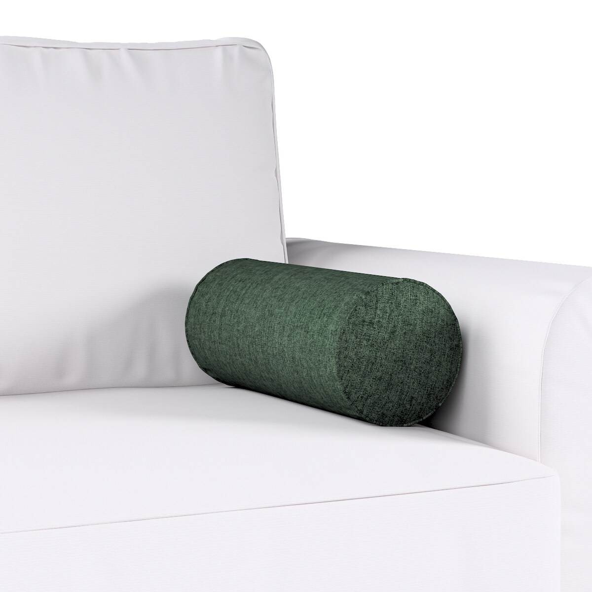 Poduszka wałek prosty, leśna zieleń szenil, Ø16 x 40 cm, City