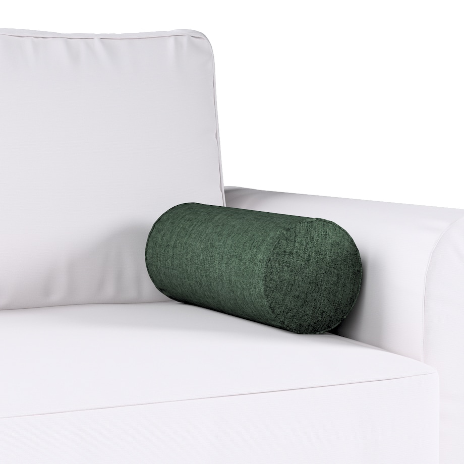 Poduszka wałek prosty, leśna zieleń szenil, Ø16 x 40 cm, City