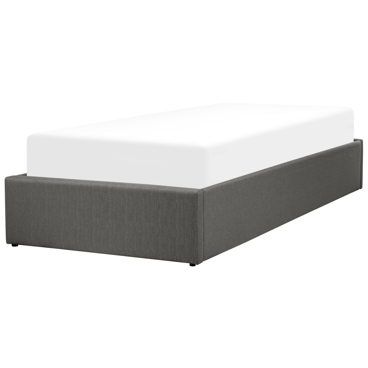 Łóżko z pojemnikiem tapicerowane 90 x 200 cm szare DINAN