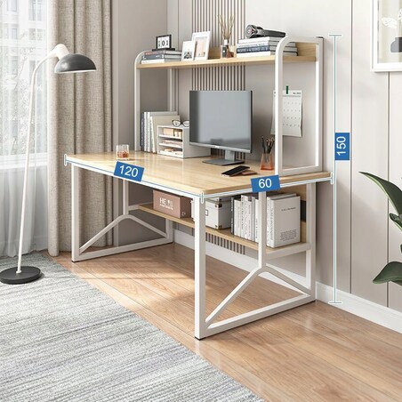 Biurko Komputerowe Jasny Dąb Pod Laptop Stolik Gamingowe Nowoczesne 120 Cm