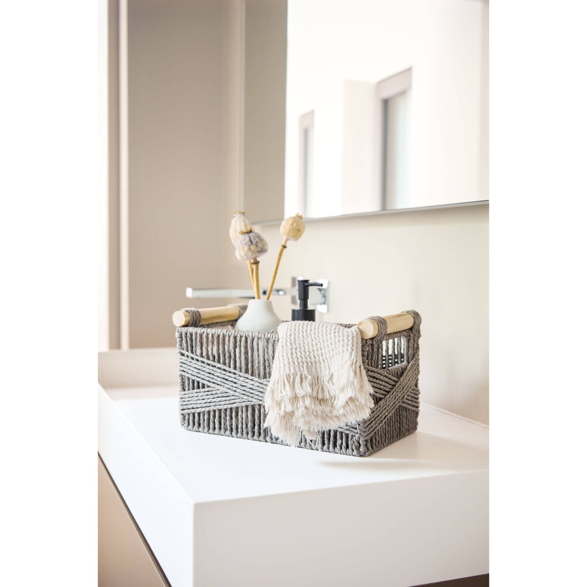 Koszyk do przechowywania z rączkami, 28 x 17 cm