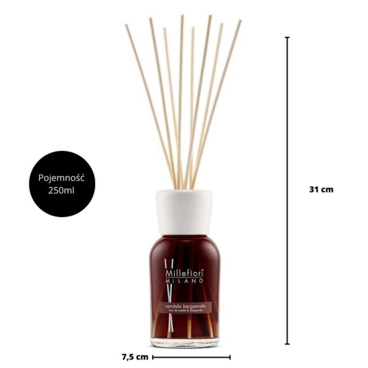 Millefiori pałeczki 250ml SANDALO BERGAMOTTO