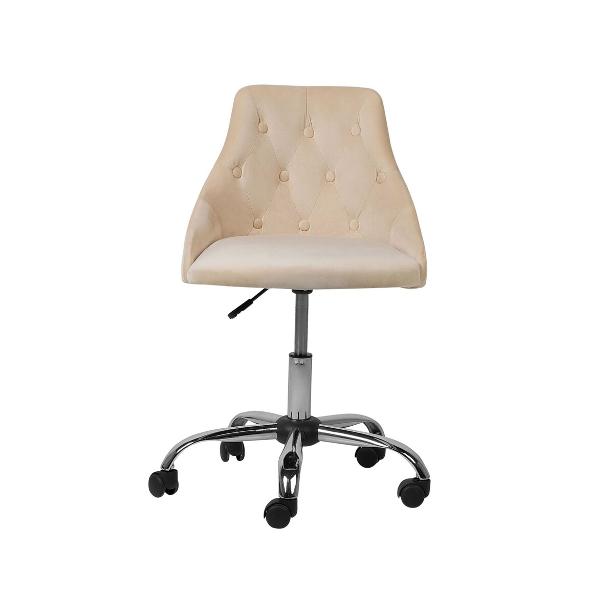 Krzesło biurowe regulowane welurowe beżowe PARRISH