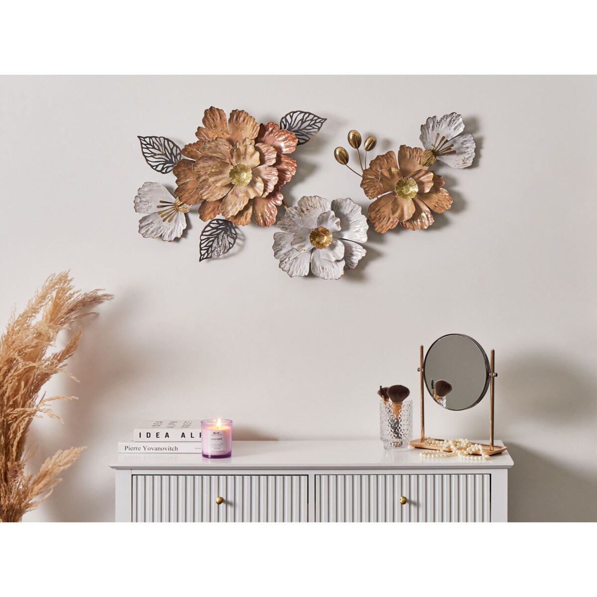 Dekoracja ścienna Kwiat CAESIUM Metal 95 cm Kolorowy