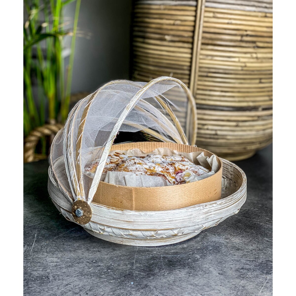 TACA BAMBUSOWA ROYAL M BIAŁA