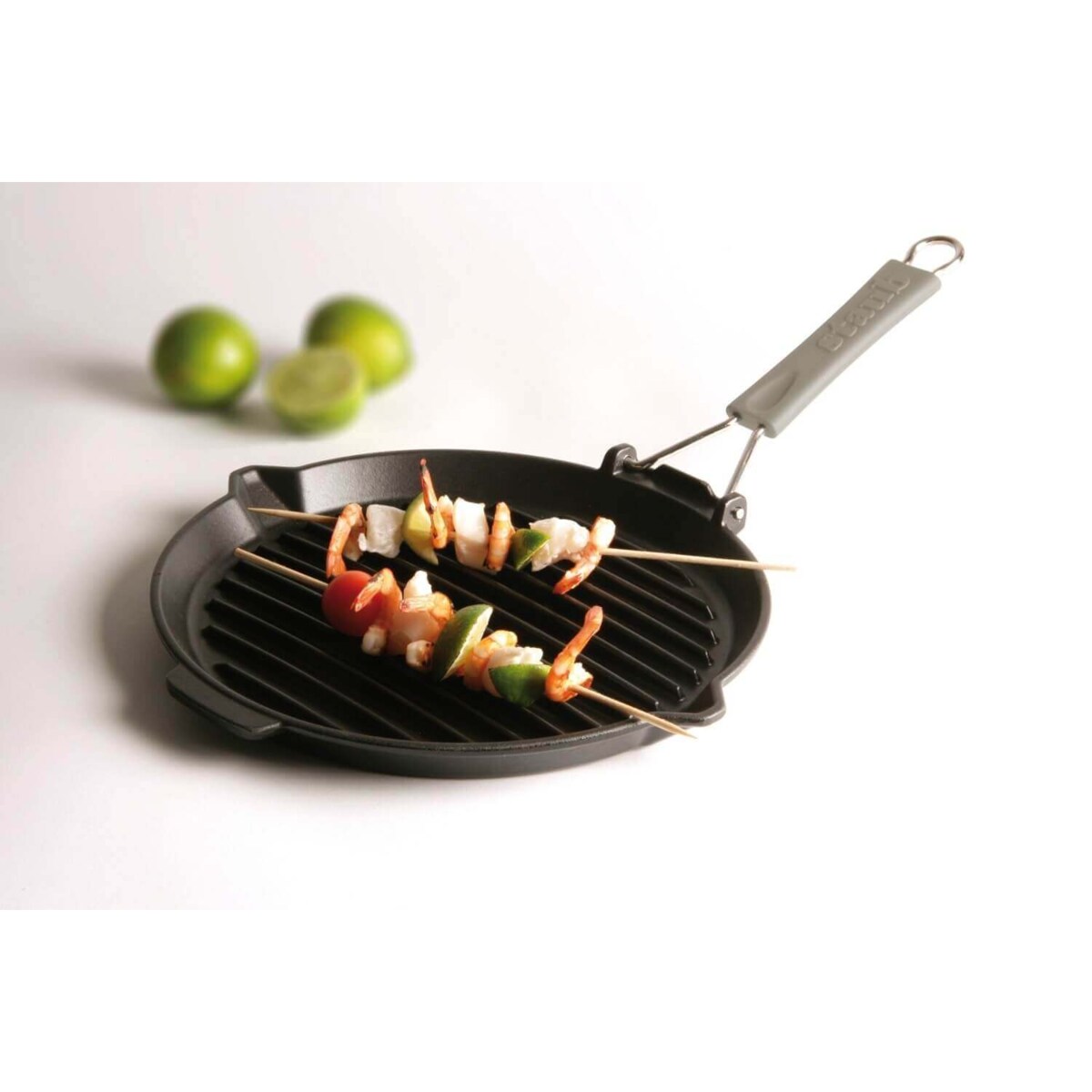 STAUB Okrągła patelnia żeliwna grillowa 27 cm, czarny
