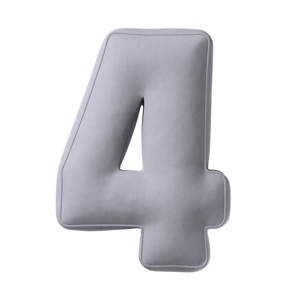Poduszka Cyferka 4, srebrzysty szary, 28 x 40 cm, Posh Velvet