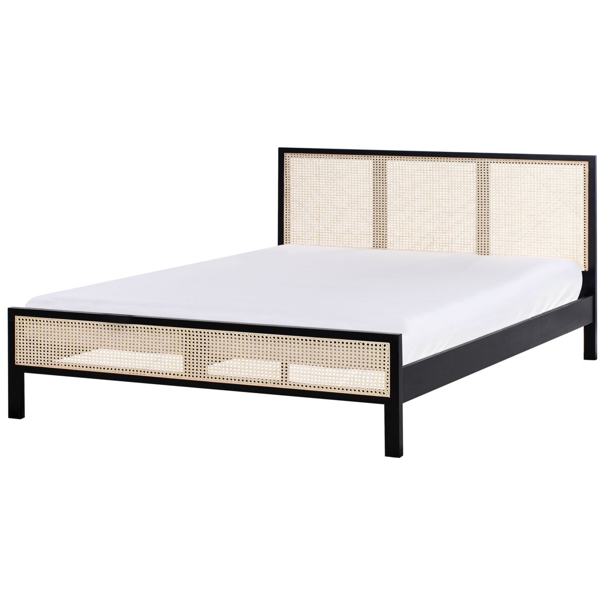 Łóżko Drewno sosnowe SALERNAS 180 x 200 cm Czarny