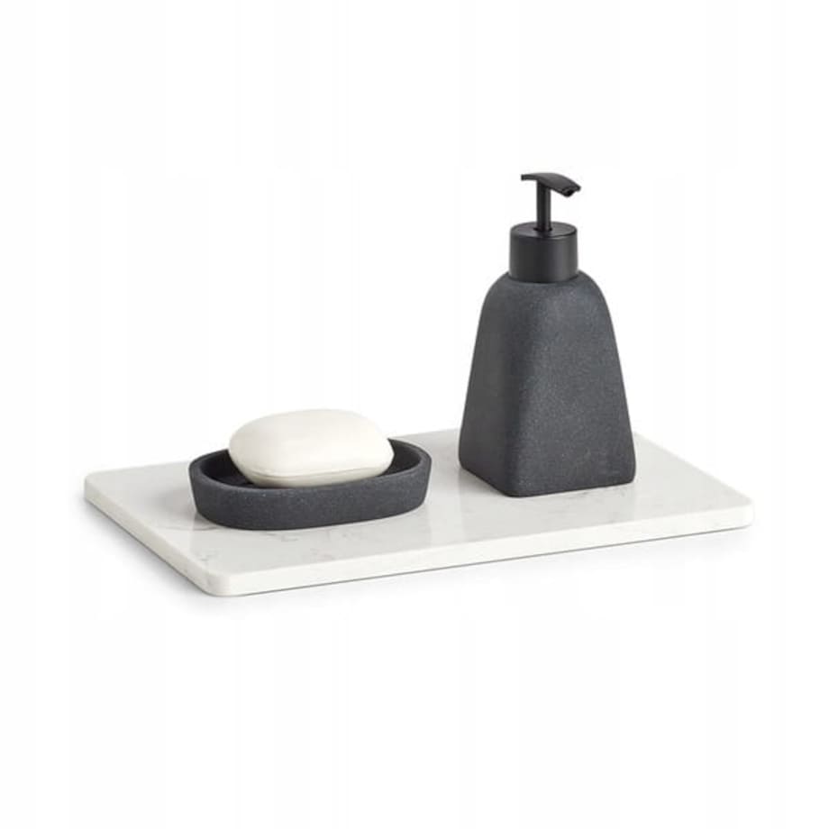 Deska Talerz Taca Serwowania Przekąsek Serów marmur Biały 28 x 18 cm Przyjęcie