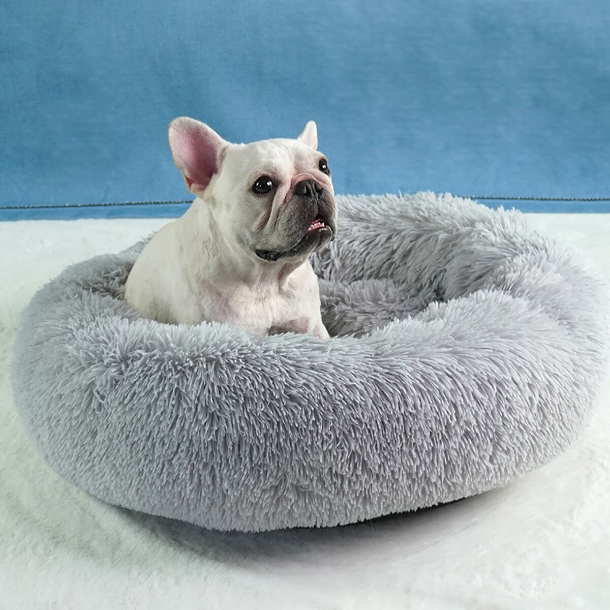 PLUSZOWE OKRĄGŁE LEGOWISKO kojec DLA PSA KOTA poduszka posłanie 60x60