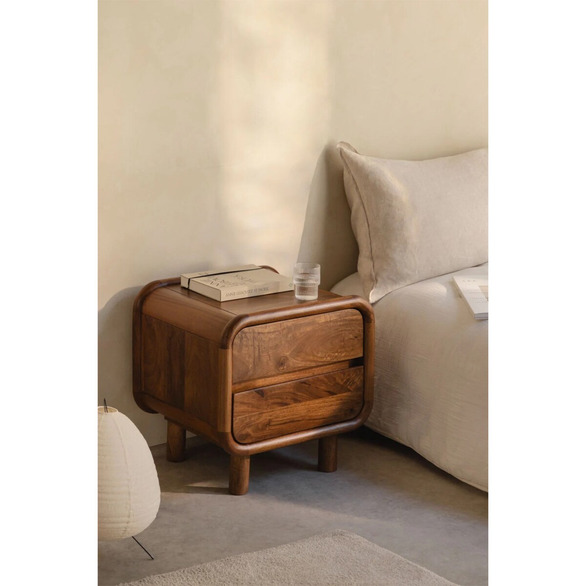 Szafka nocna z drewna mango, 50x45 cm, Gina
