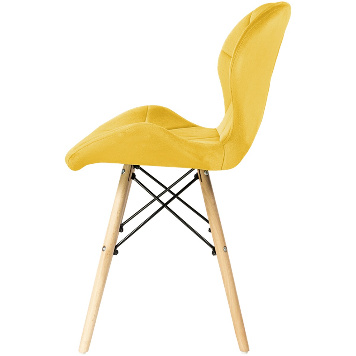 Krzesło tapicerowane do salonu nowoczesne skandynawskie pikowane welurowe