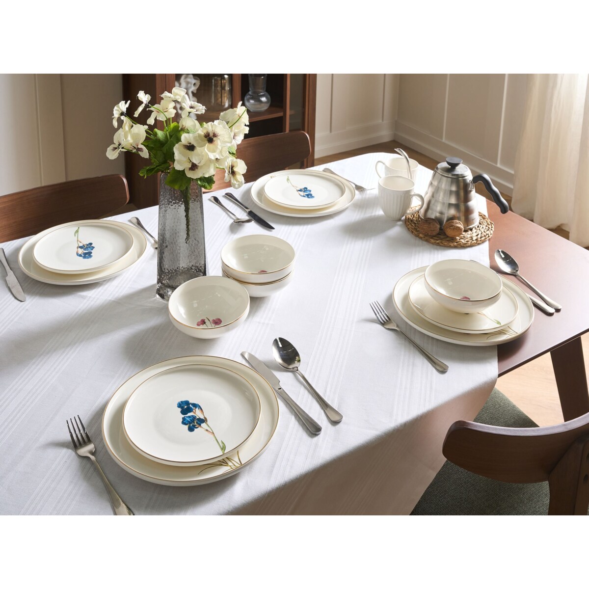 Zastawa stołowa 12-częściowa HYSSOP Porcelana Biały