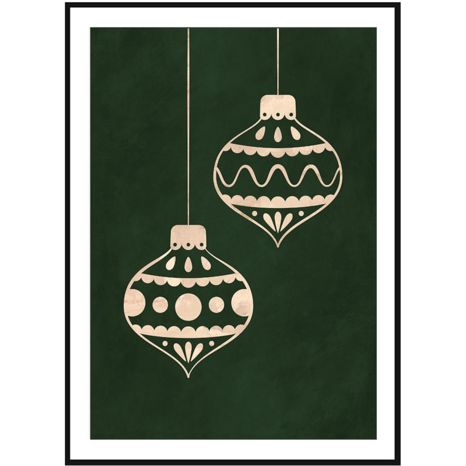 Poster Story, Plakat, Obraz - Beżowe Bombki, wymiary 21 x 30 cm