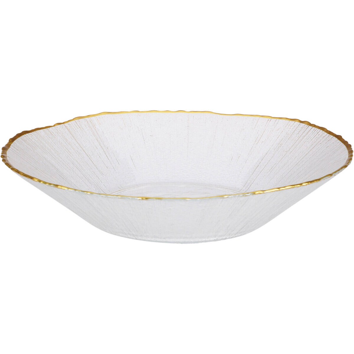 Szklany talerz głeboki ze złotą obwódką DATURA, 20 cm