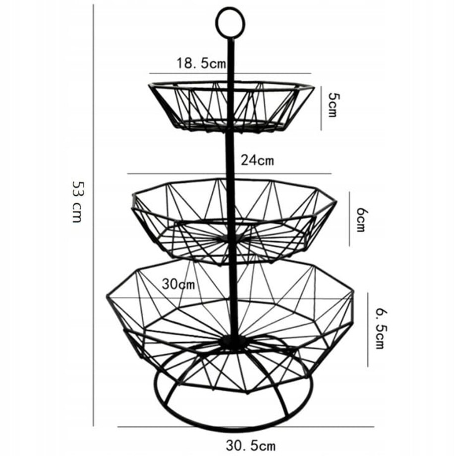 Koszyk patera na owoce 3-poziomowa BRUNBESTE