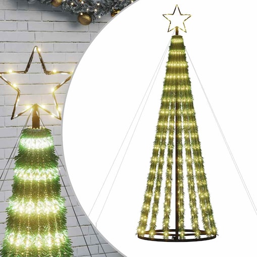 vidaXL Choinka LED 275 LEDs Ciepła biel 180 cm