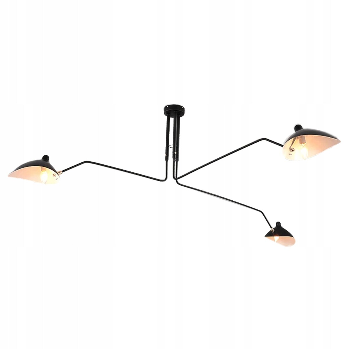 Lampa Sufitowa Wisząca Czarna 3 Ramienna Pająk Xxl