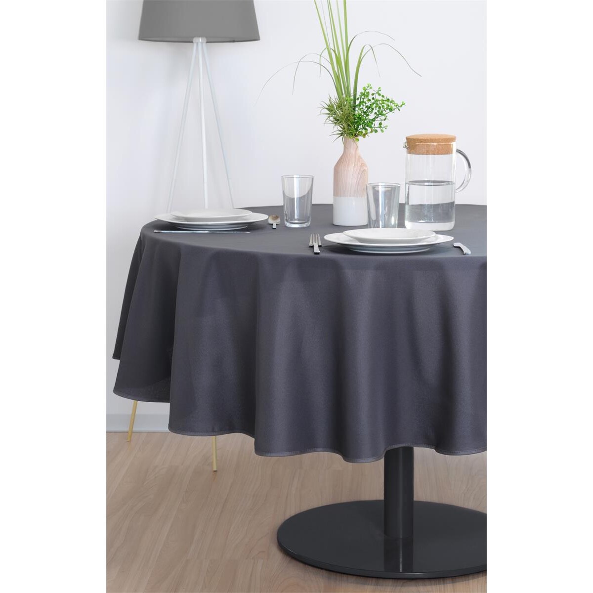 Obrus biały okrągły NELSON, Ø 180 cm