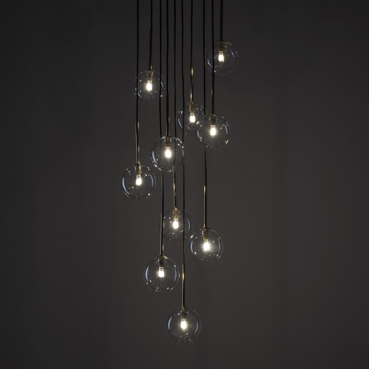 Lampa wisząca TK Lighting NILOS 5944 czarno-złota, 10xG9, regulowana, szkło i metal
