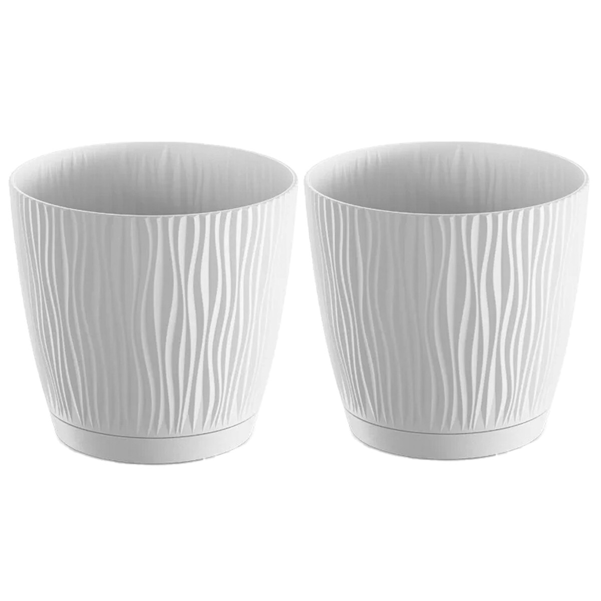 Doniczka Okrągła Z Podstawką Domowa Biała X2