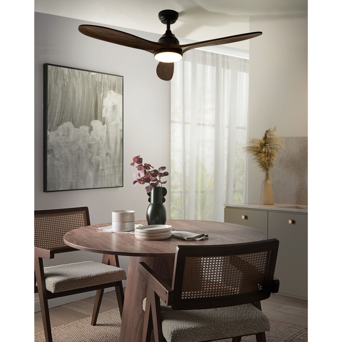 Wentylator sufitowy z lampą MOYAR Z pilotem Ciemnobrązowy