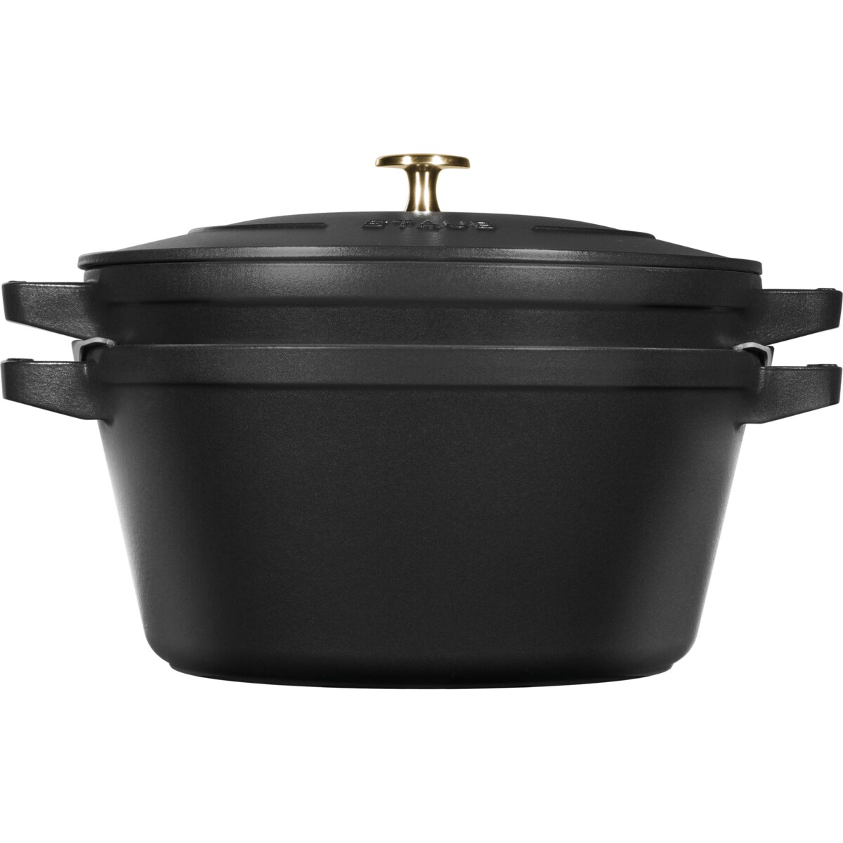 Zestaw 2 naczyń żeliwnych z pokrywką Staub - 24 cm, Czarny