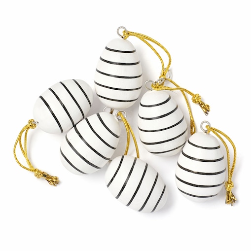 Dekoracja drewniana do powieszenia jajko 6 szt. wielkanocne na WIELKANOC