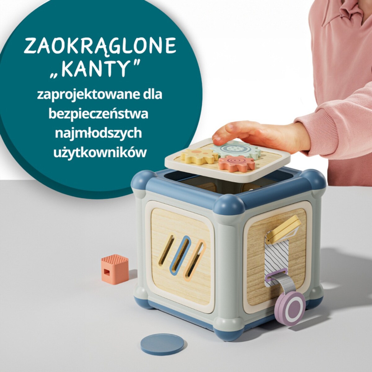 Mistrz motoryki małej Kostka edukacyjna 10w1 dla niemowląt