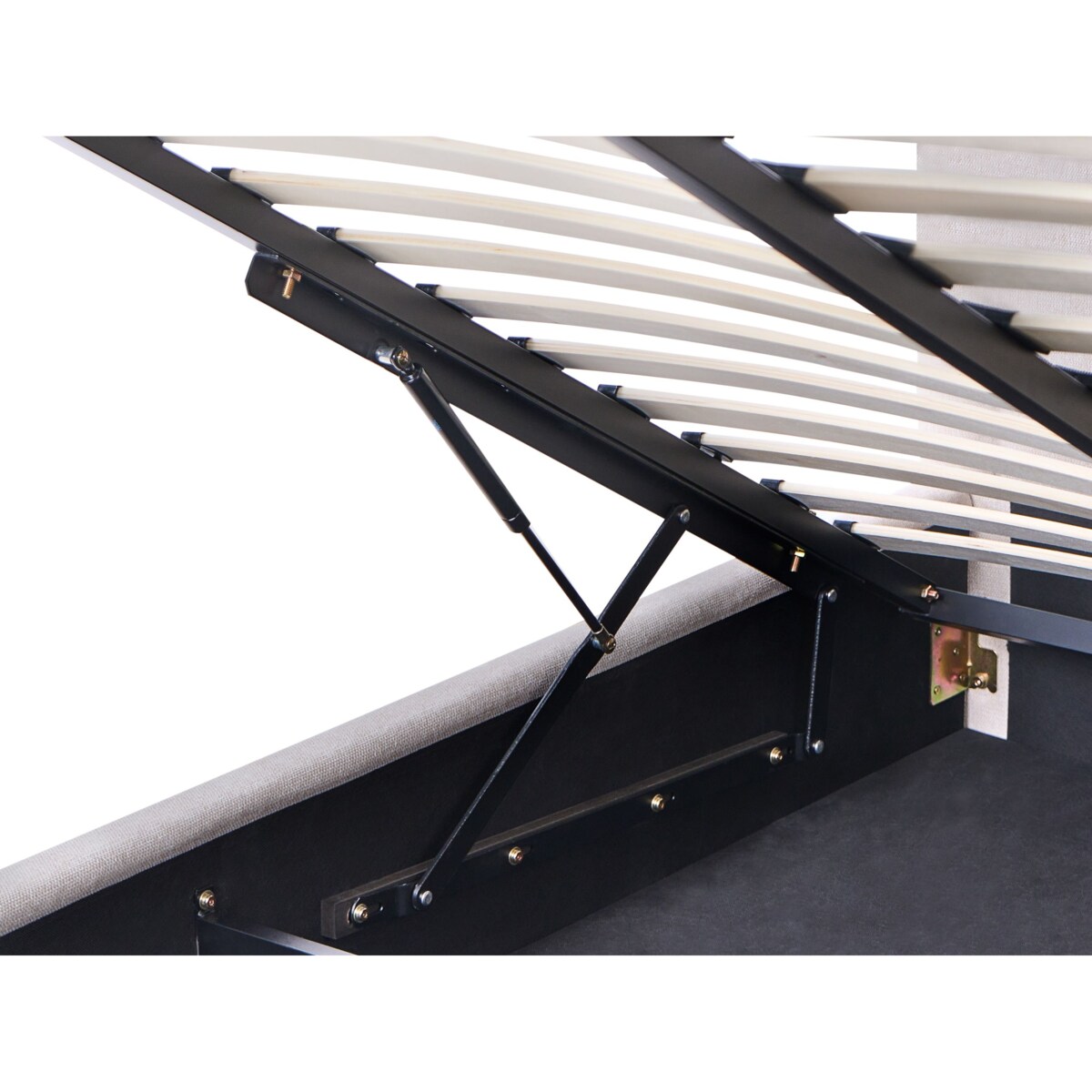 Łóżko z pojemnikiem  NANTERRE 160 x 200 cm Beżowoszary