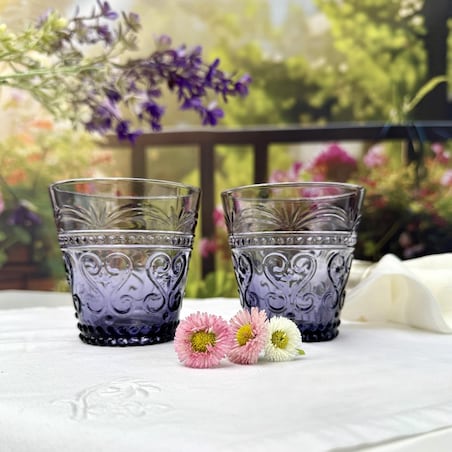 VILLA ITALIA Szklanka ametystowa 250 ml 9 cm FIORINO