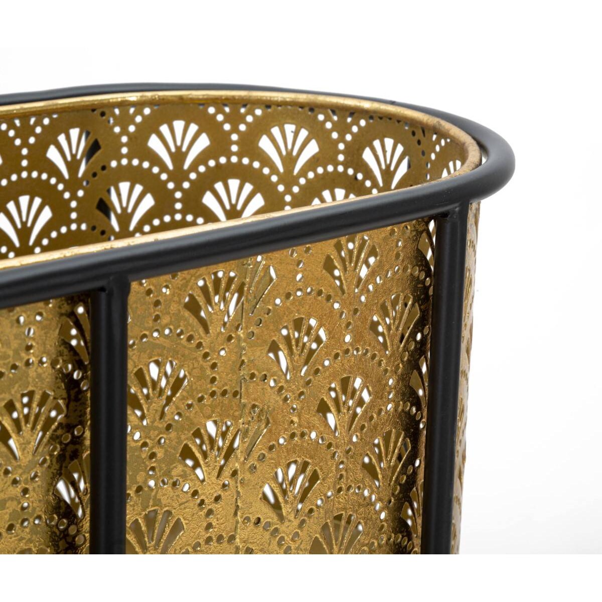 Osłonka na doniczki na stojaku, metalowa koronka, wys. 70 cm