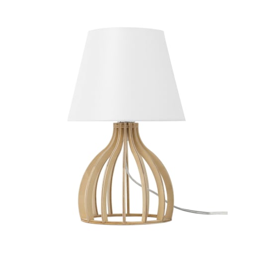 Lampka nocna drewniana biała AGUEDA