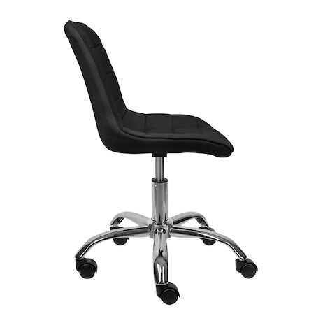 Fotel biurowy krzesło obrotowe regulowane welurowe czarne