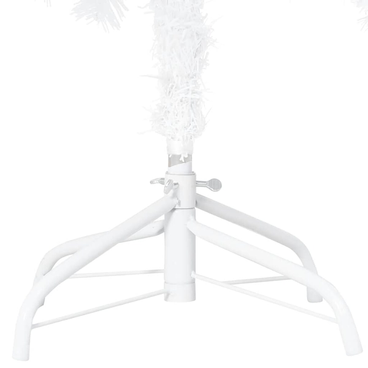 vidaXL Sztuczna choinka z lampkami i bombkami, biała, 120 cm, PVC