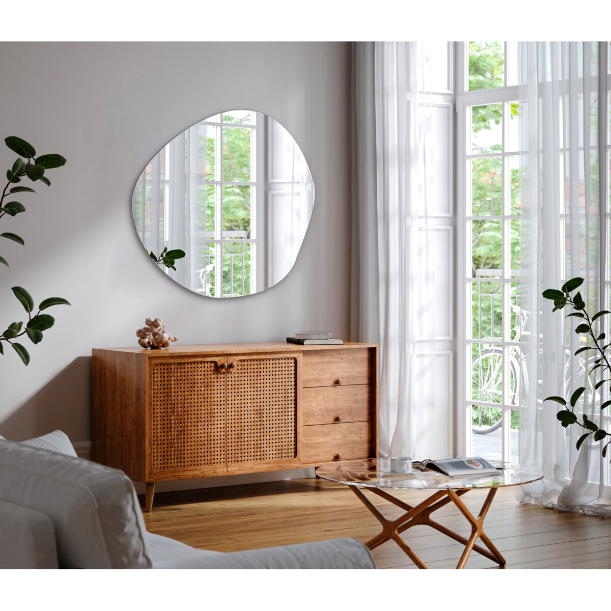 Lustro 57,5 x 58 cm Nieregularne Chmurka