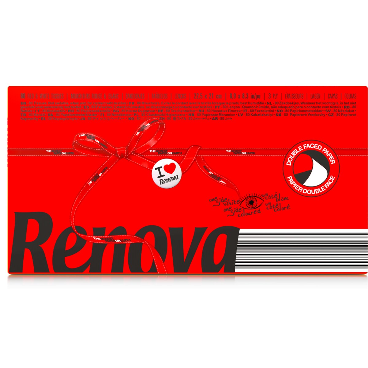 Wyciągane chusteczki higieniczne Renova czerwone 80szt